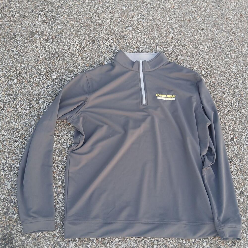 Peter Millar Pullover Mens XL Gray Quarter Zip Golf Hydro-Gear Logo Performance